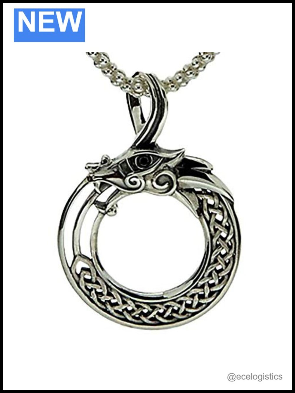 Sterling Silver Dragon Pendant Necklace